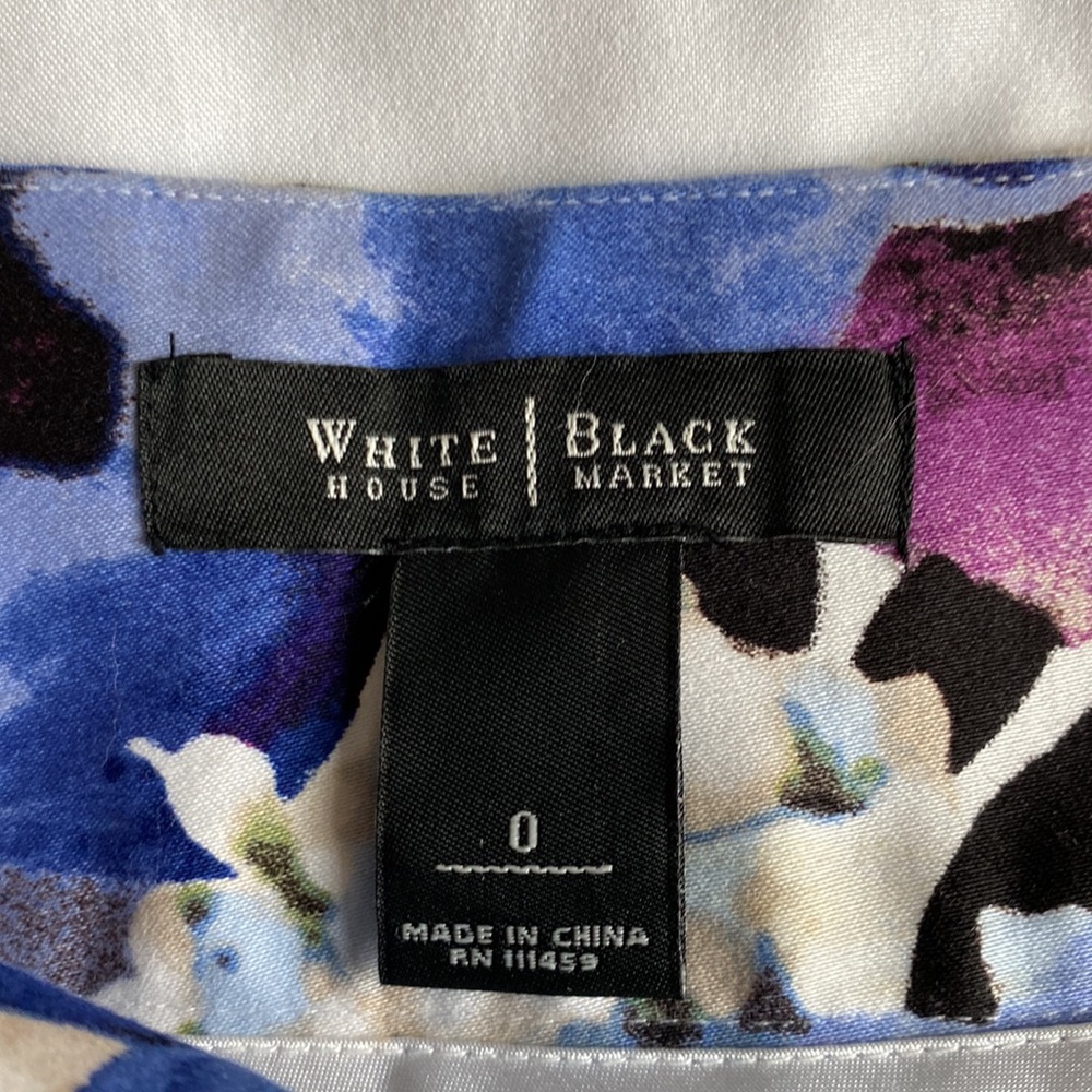 White House Black Market skirt, floral, blue - Picture 4 of 6